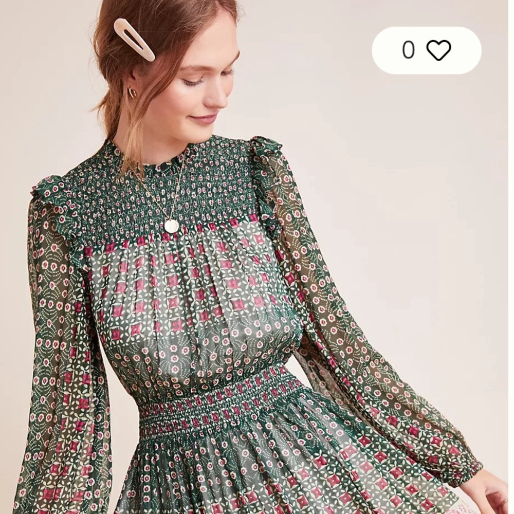 Anthropologie Rhiannon Floral Mini Dress